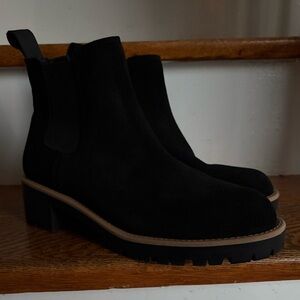 Blondo Matilda Black Suede Waterproof Ankle Boots Size 8.5 New With Repair‎